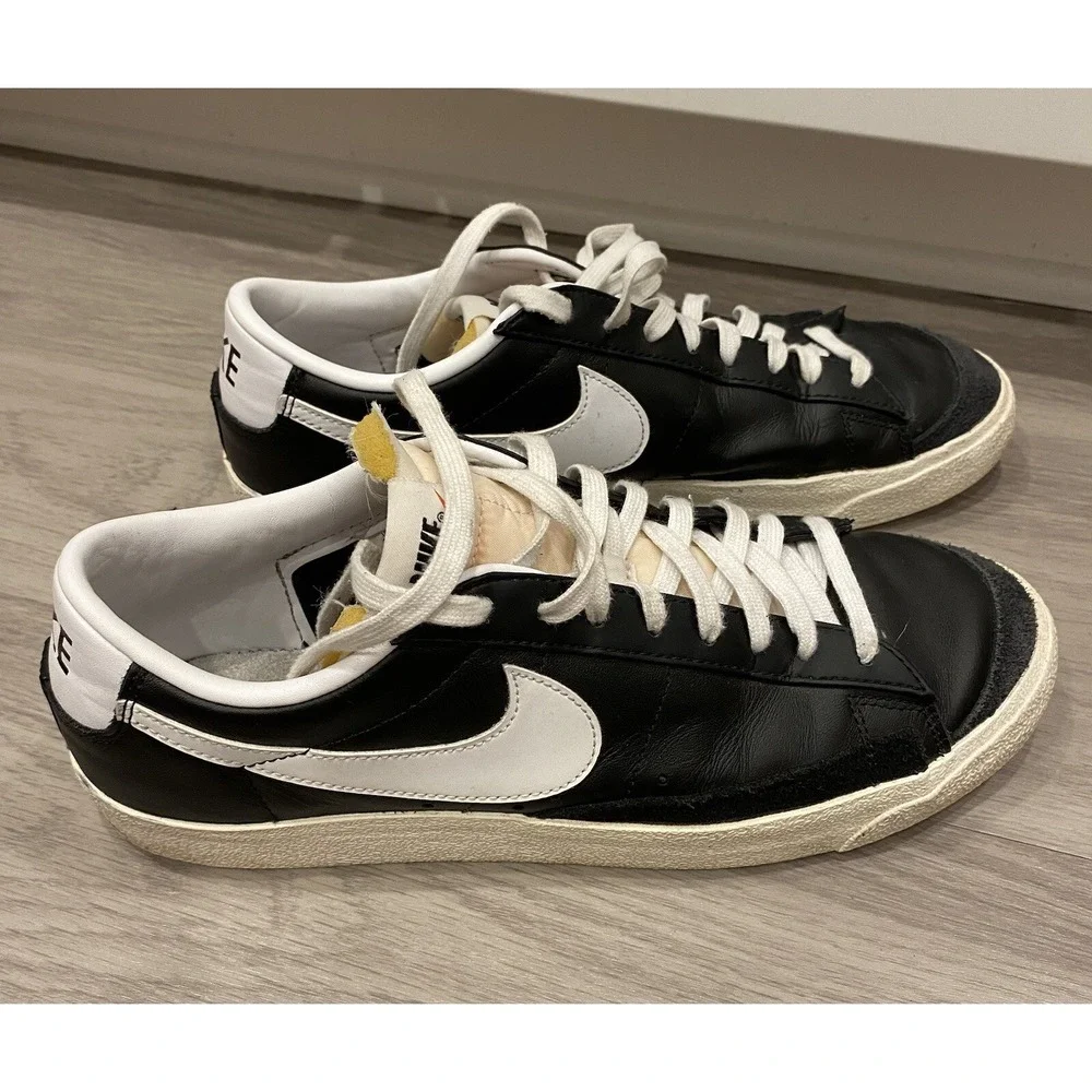 Nike Blazer Low '77 Mens Size 11.5 Shoes Black And White Sneakers‎ DA6364-001
